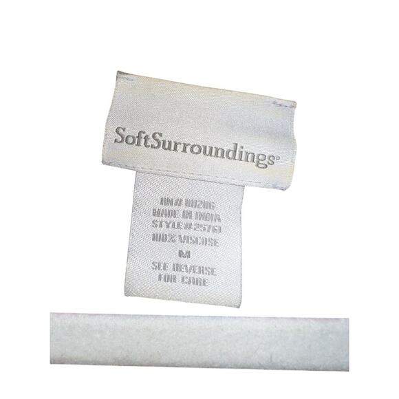 Soft Surroundings Velvet Burnout Tunic Blouse Red floral Scroll Med Asian - Picture 3 of 8